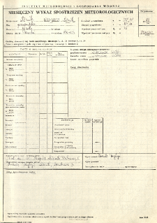 Miesięczny wykaz spostrzeżeń meteorologicznych. Czerwiec 1988