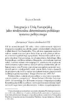 Integracja z Unią Europejską jako strukturalna determinanta polskiego systemu politycznego