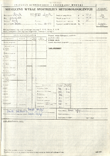 Miesięczny wykaz spostrzeżeń meteorologicznych. Marzec 1989