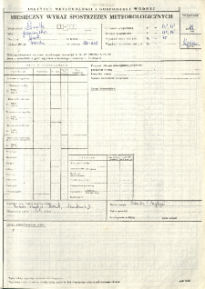 Miesięczny wykaz spostrzeżeń meteorologicznych. Lipiec 1989