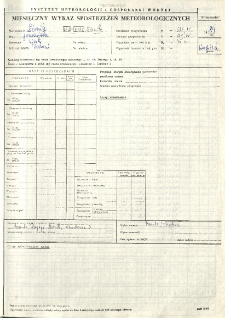 Miesięczny wykaz spostrzeżeń meteorologicznych. Sierpień 1989