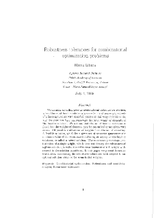 Robustness tolerances for combinatorial optimization problems