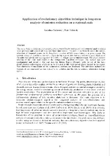 Applications of evolutionary techniqe in long-term analysis of emission reduction on a regional scale