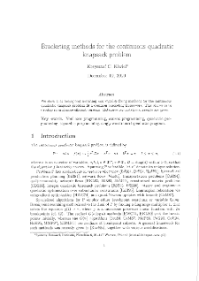 Bracketing methods for the continuous quadratic knapsack problem
