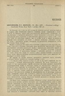 Sondheimer, E.J., Simeone, J.B. (Ed.) 1970 - Chemical ecology - Academic Press, New York, London, 336 str.