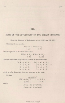Note on the involutant of two binary matrices