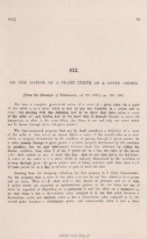 On the notion of a plane curve of a given order