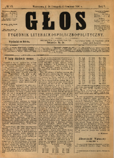 Głos : tygodnik literacko-społeczno-polityczny 1890 N.49 + dodatek do N.49