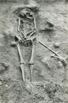 Grave 2-88, inhumation - skeleton, in the burial cut