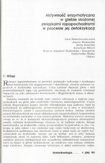 Aktywność enzymatyczna w glebie skażonej związkami ropopochodnymi w procesie jej detoksykacji