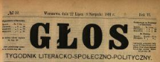 Głos : tygodnik literacko-społeczno-polityczny 1891 N.32