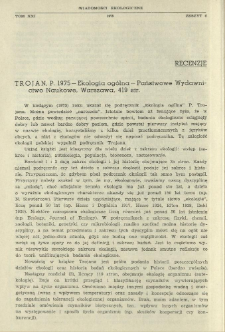 Trojan, P. 1975 - Ekologia ogólna - Państwowe Wydawnictwo Naukowe, Warszawa, 419 str.