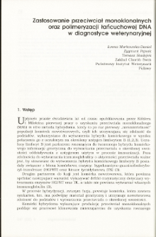 The application of monoclonal antibodies and polymerase chain reactionof DNA to veterinary diagnosis