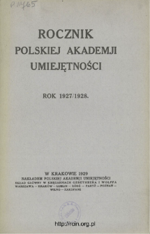 Rocznik Polskiej Akademii Umiejętności. Rok 1927/1928