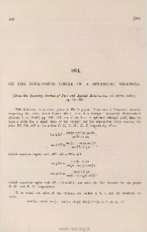 On the nine-points circle of a spherical triangle