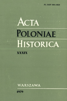Acta Poloniae Historica. T. 39 (1979), Strony tytułowe, spis treści