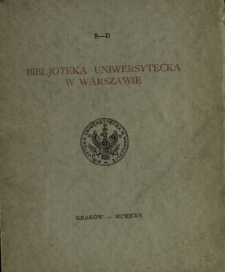 Bibljoteka Uniwersytecka w Warszawie