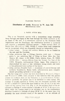 Distribution of woody Rosaceae in W. Asia XII. Miscellaneous notes