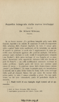 Aspetto integrale delle curve inviluppi