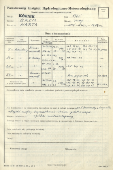 Wyniki pomiarów temperatury gruntu. Maj 1965