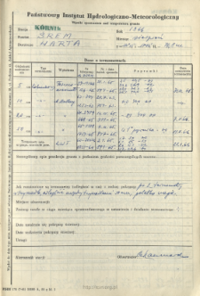 Wyniki pomiarów temperatury gruntu. Sierpień 1966