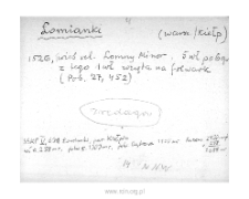 Lomianki. Files of Warsaw district in the Middle Ages. Files of Historico-Geographical Dictionary of Masovia in the Middle Ages