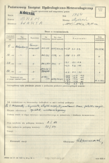 Wyniki pomiarów temperatury gruntu. Styczeń 1964