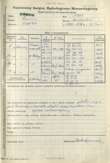 Wyniki pomiarów temperatury gruntu. Kwiecień 1968