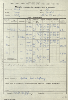 Wyniki pomiarów temperatury gruntu. Grudzień 1978