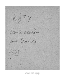 Katy II. Files of Czersk district in the Middle Ages. Files of Historico-Geographical Dictionary of Masovia in the Middle Ages