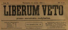 Liberum Veto : pismo narodowo-radykalne 1919 N.11