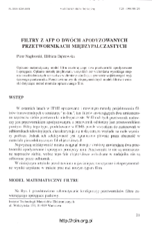 Filtry z AFP o dwóch apodyzowanych przetwornikach międzypalczastych = SAW filters incorporating two apodized interdigital transducers