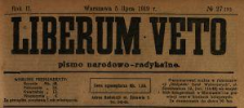 Liberum Veto : pismo narodowo-radykalne 1919 N.27