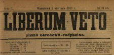 Liberum Veto : pismo narodowo-radykalne 1919 N.31
