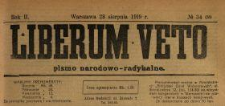 Liberum Veto : pismo narodowo-radykalne 1919 N.34