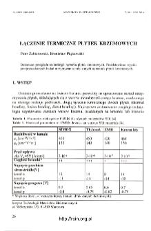 Łączenie termiczne płytek krzemowych = Thermal bonding of silicon wafers