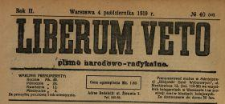 Liberum Veto : pismo narodowo-radykalne 1919 N.40