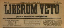 Liberum Veto : pismo narodowo-radykalne 1919 N.49