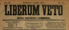 Liberum Veto : pismo narodowo-radykalne 1920 N.1