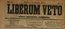 Liberum Veto : pismo narodowo-radykalne 1920 N.2