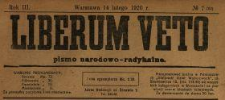 Liberum Veto : pismo narodowo-radykalne 1920 N.7