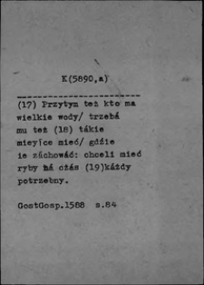 Kartoteka Słownika polszczyzny XVI w.; Źródło; GostGosp., KromRoz. b. n. os.