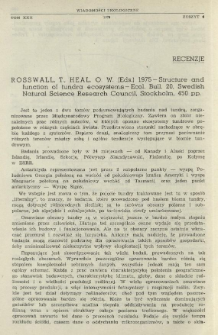Rosswall, T., Heal, O. W. (Eds.) 1975 - Structure and function of tundra ecosystems - Ecol. Bull. 20, Swedish Natural Science Research Council, Stockholm, 450 pp.