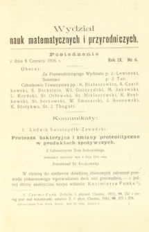 Sprawozdania z Posiedzeń Towarzystwa Naukowego Warszawskiego. Wydział III, Nauk Matematycznych i Przyrodniczych. Rok IX. No 6.