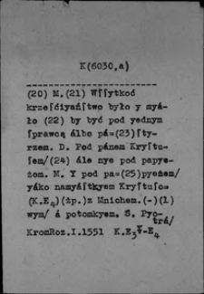 Kartoteka Słownika polszczyzny XVI w.; Źródło; Krom Roz b.n.os.