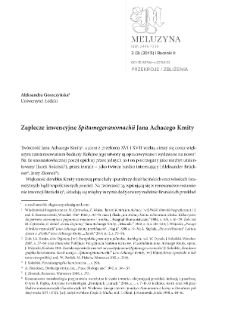 Zaplecze inwencyjne "Spitamegeranomachii" Jana Achacego Kmity