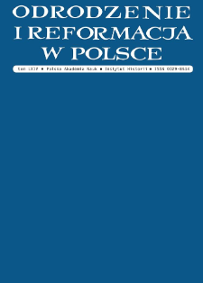 Odrodzenie i Reformacja w Polsce T. 64 (2020), Tile pages, Contents