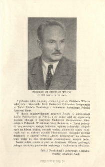 Profesor dr Zdzisław Wilusz (29 XII 1900 - 31 III 1963)