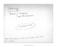 Chojny. Files of Warsaw district in the Middle Ages. Files of Historico-Geographical Dictionary of Masovia in the Middle Ages