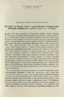 Materiały do historii odkryć i geograficznego rozmieszczenia kłokoczki południowej (Staphylea pinnata L.) w Polsce